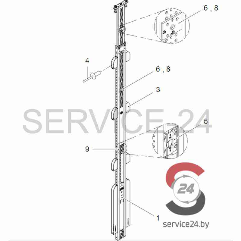 s6355385 Стойка средняя шторного прицепа (6355385) С6355385 — изображение 1